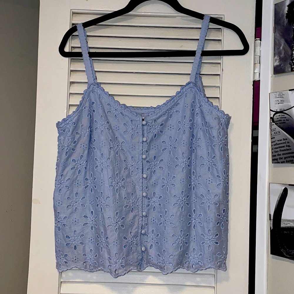 Abercrombie and Fitch blue flower tank top